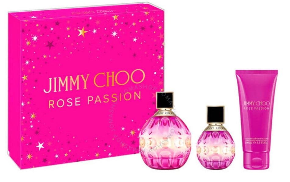 JIMMY CHOO ROSE PASSION 3 Pc Set ( W ) EDP SP 3.4, BL 3.4, SP 0.25 OZ