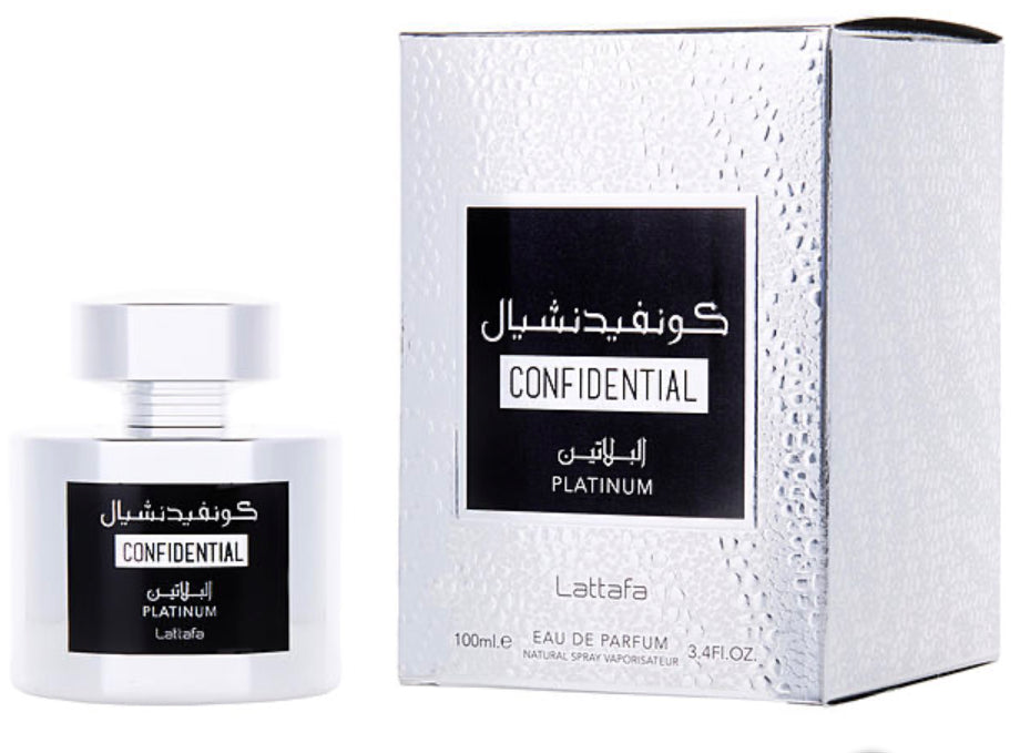 LATTAFA CONFIDENTIAL PLATINUM ( Unisex ) EDP SP 3.4 OZ