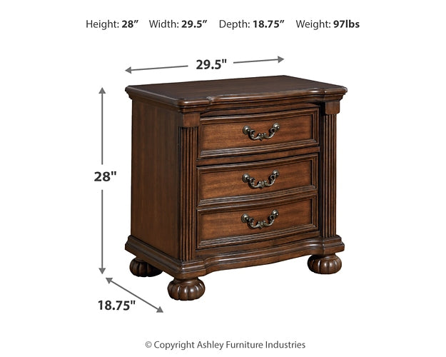 Lavinton Queen Poster Bed with Mirrored Dresser and Nightstand