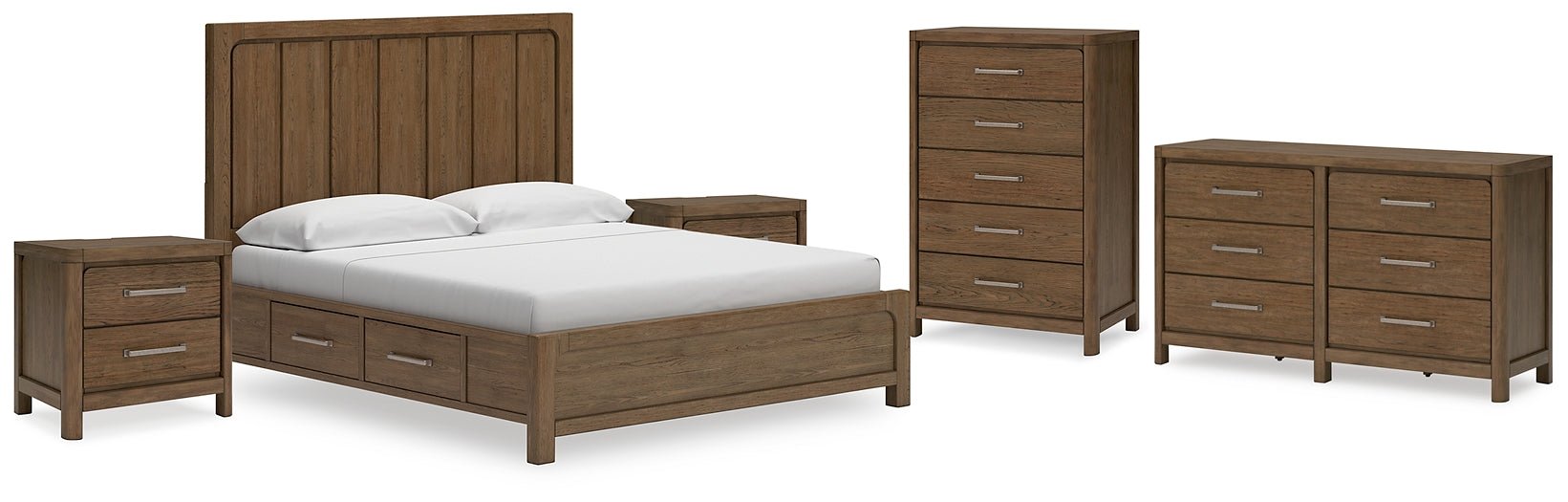 Cabalynn California King Panel Bed with Dresser, Chest and Nightstand