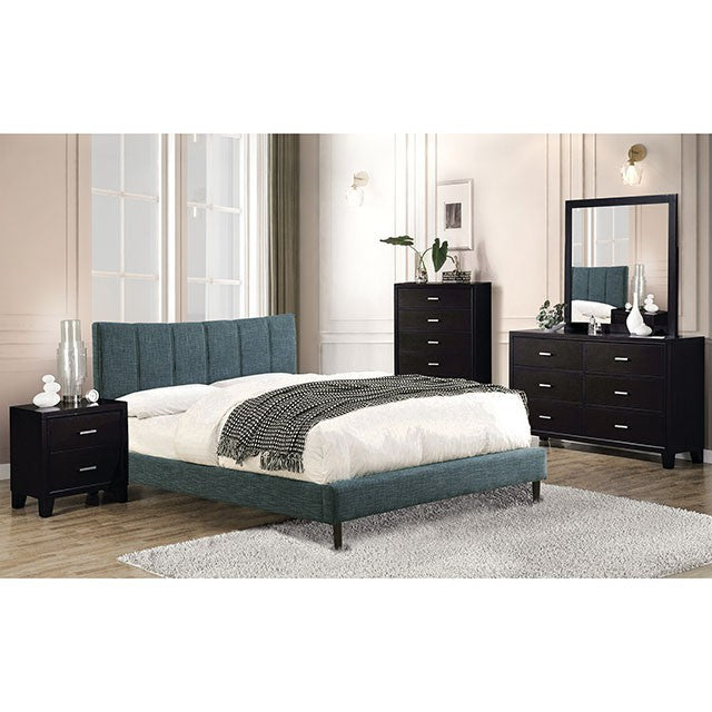 Ennis-Queen Bed, Dark Blue