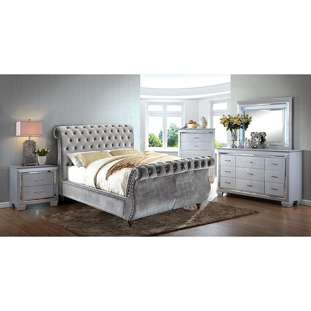 Noella-Queen Bed, Gray