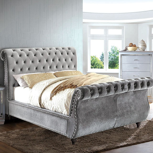 Noella-Queen Bed, Gray