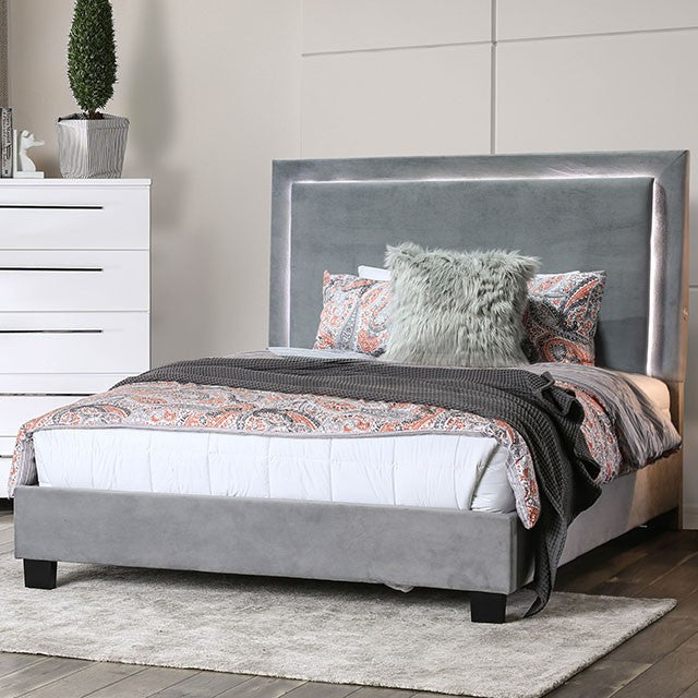 Erglow-Queen Bed, Gray