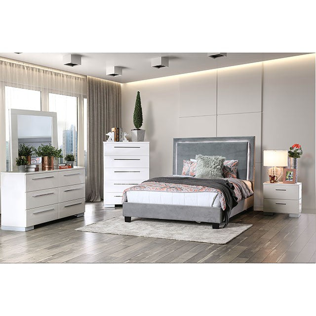 Erglow-Queen Bed, Gray