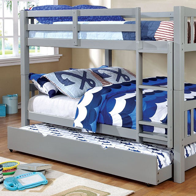 Cameron-Full/Full Bunk Bed, Gray