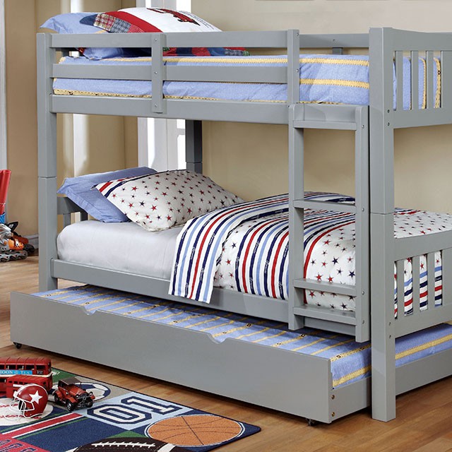 Cameron-Twin/Twin Bunk Bed, Gray