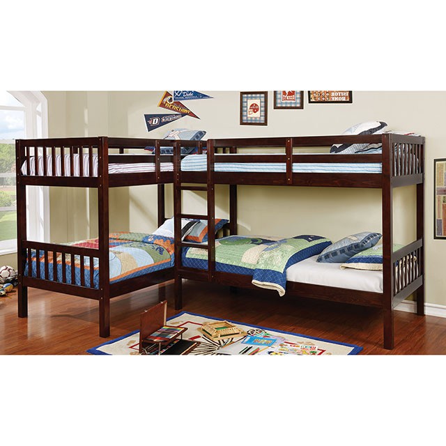 Marquette-L-shaped Quadruple Twin Bunk Bed