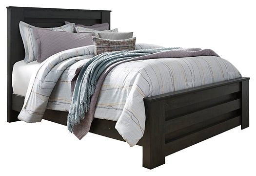 Brinxton King Panel Bed with Mirrored Dresser and 2 Nightstands