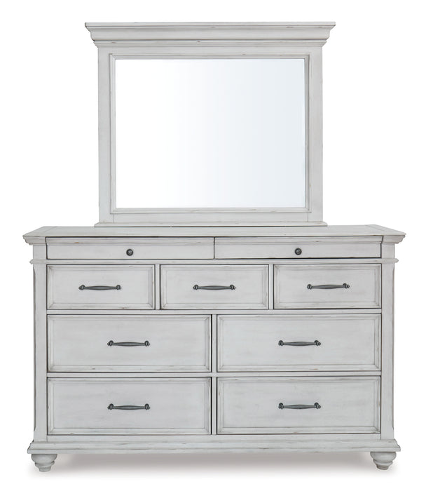 Kanwyn Queen Panel Bed with Storage with Mirrored Dresser, Chest and 2 Nightstands