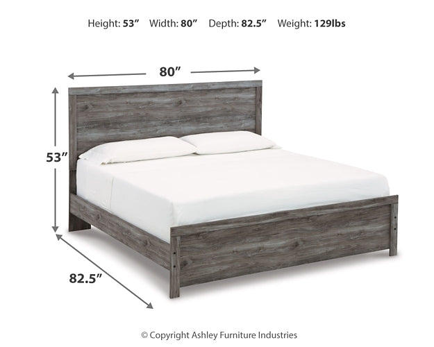 Bronyan King Panel Bed with Mirrored Dresser